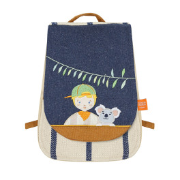 Sac à dos personnalisé enfant-koala L'Oiseau Bateau - Bleu Griotte