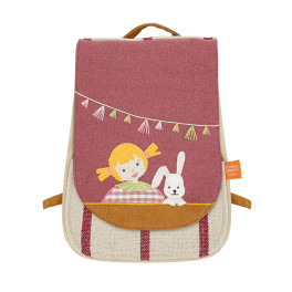 Sac à dos personnalisé enfant-lapin L'Oiseau Bateau - Bleu Griotte