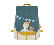 Sac à dos personnalisé enfant-ours L'Oiseau Bateau - Bleu Griotte