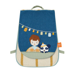 Sac à dos personnalisé enfant-panda L'Oiseau Bateau - Bleu Griotte